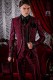 Gothic red brocade frock coat silver embroidered.