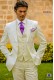 Italian bespoke pure cotton satin beige suit