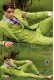 Italienisch Bräutigam Anzug grün aus Baumwolle