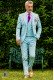 Italian bespoke pure cotton light blue suit