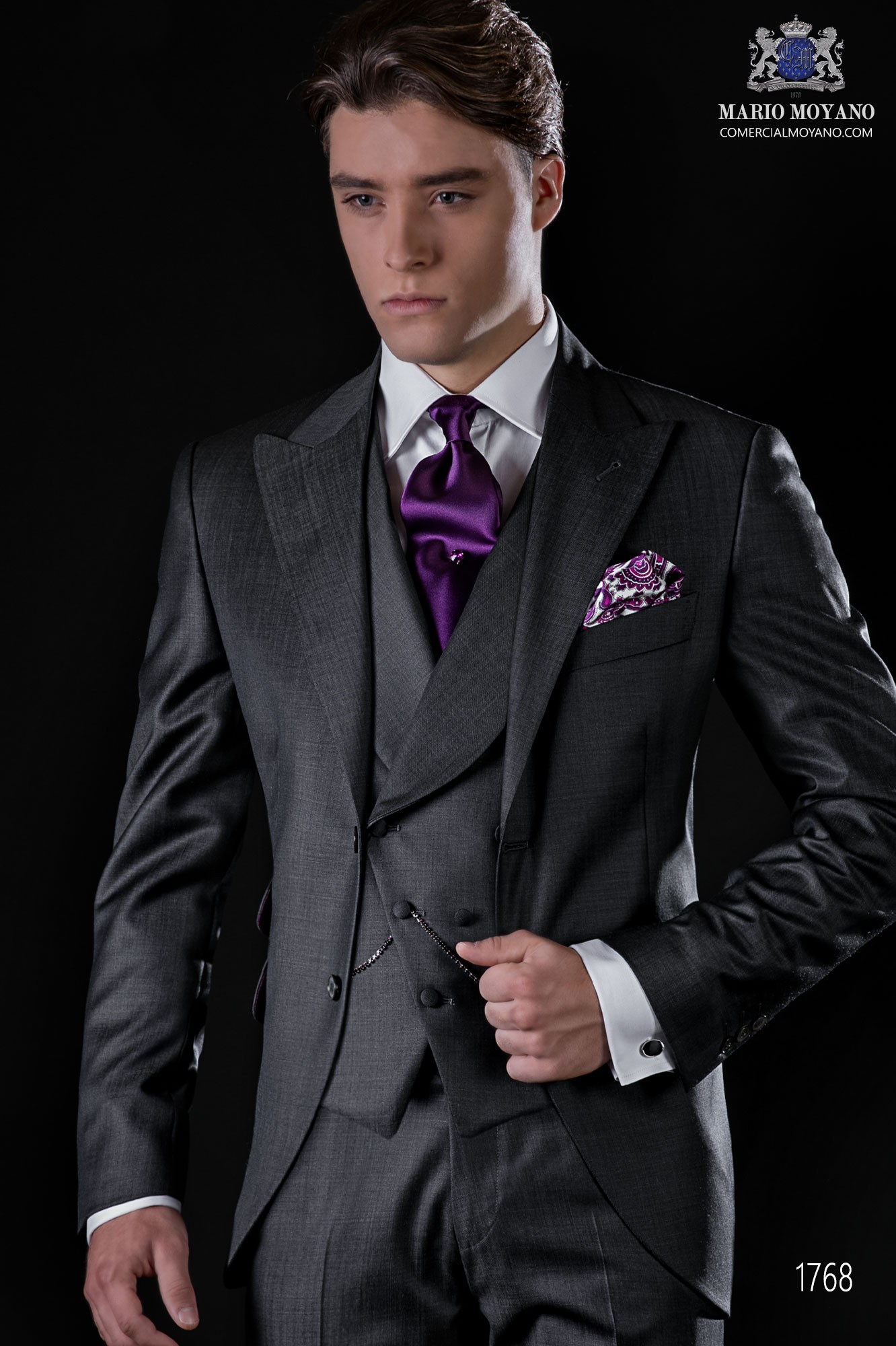 Bespoke suit anthracite grey fil a fil wool mix
