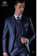 Italian bespoke suit blue fil a fil wool mix
