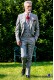 Bespoke Prince of Wales morning suit grey/red