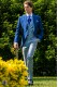Traje de novio azul royal con pantalón príncipe de gales