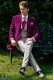 Burgundy morning suit with Prince of Wales trousers