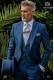 Royal blaue Cut Anzug aus Mohair Wollmischung Alpaka