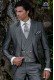 Graue Hochzeitsanzug aus Mohair Wollmischung Alpaka