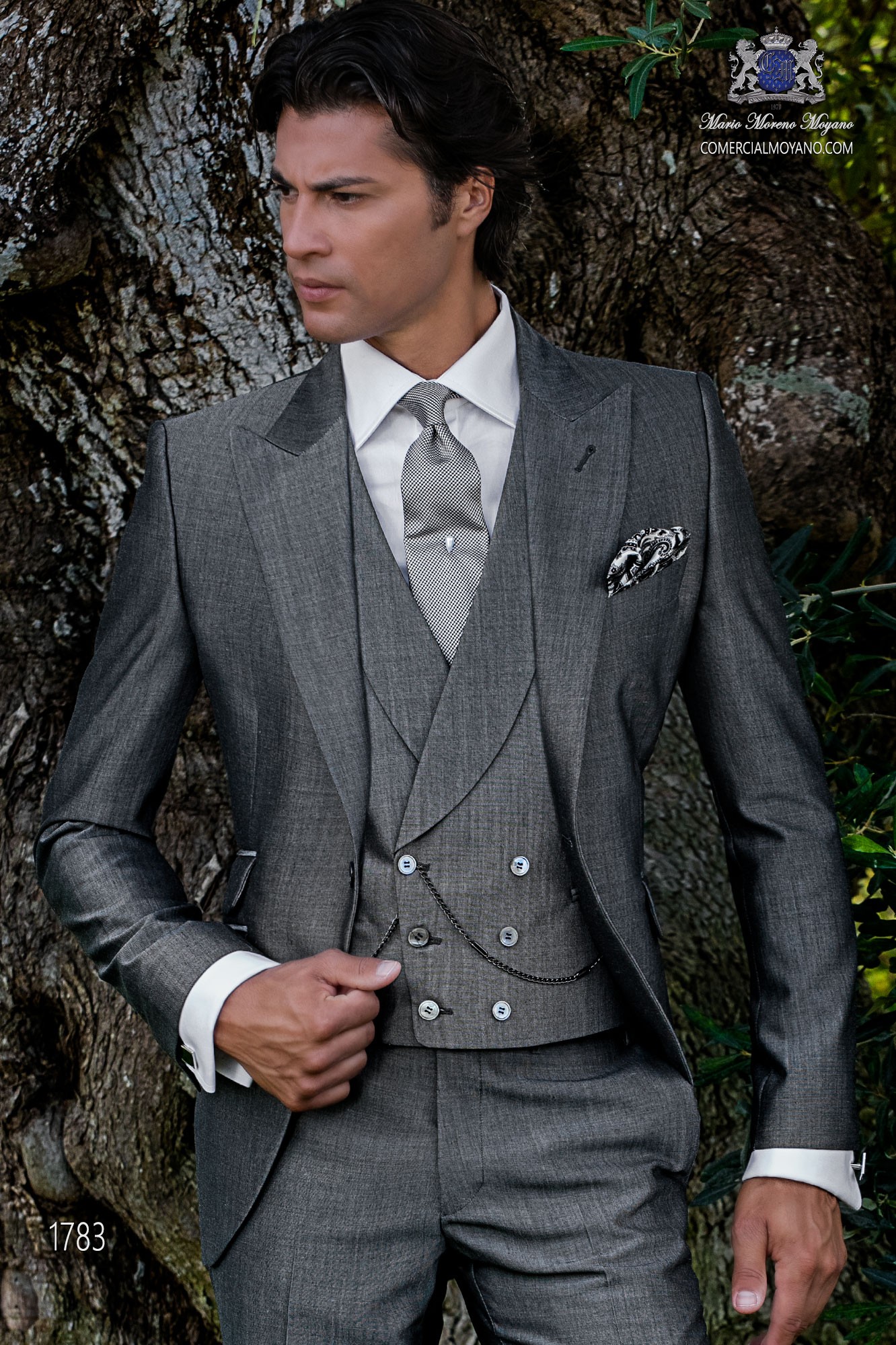 Bespoke grey suit mohair wool mix alpaca model 1783 Mario Moyano
