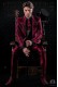 Italian fashion bespoke red gothic jacquard suit