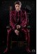 Italienisch Mode Herren Anzug aus Jacquard Stoff in rot