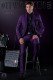 Italian fashion bespoke suit purple micro design