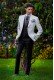 Bespoke white linen jacket combined with a black trousers