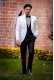 Bespoke white shantung dinner jacket combined with a black trousers