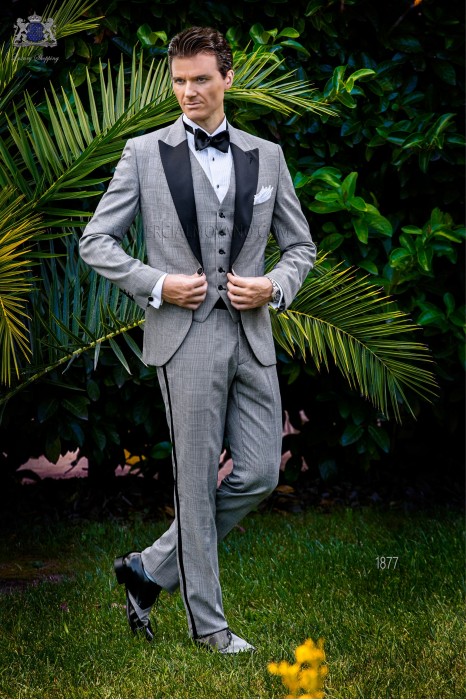 Italian bespoke tuxedo grey “Prince of Wales”