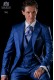 Royal blaue Gehrock Bräutigam Anzug aus Wollmischung