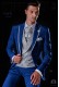 Italian bespoke royal blue suit with pearl grey contrast