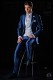 Italian bespoke blue royal suit peak lapels