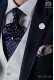Italian pure jacquard silk blue tie white polka dots