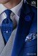 Italian royal blue tie with white polka dots design