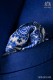 Mouchoir de pur soie blanc avec paisley dessin bleu