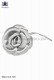 Lapel flower made of pearl grey satin fabric