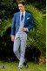 Royal blaue Cut Anzug mit Hahnentrittmuster Hose