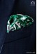Mouchoir de poche pure soie avec un design paisley vert