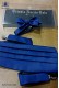  Satin bleu smoking ceinture