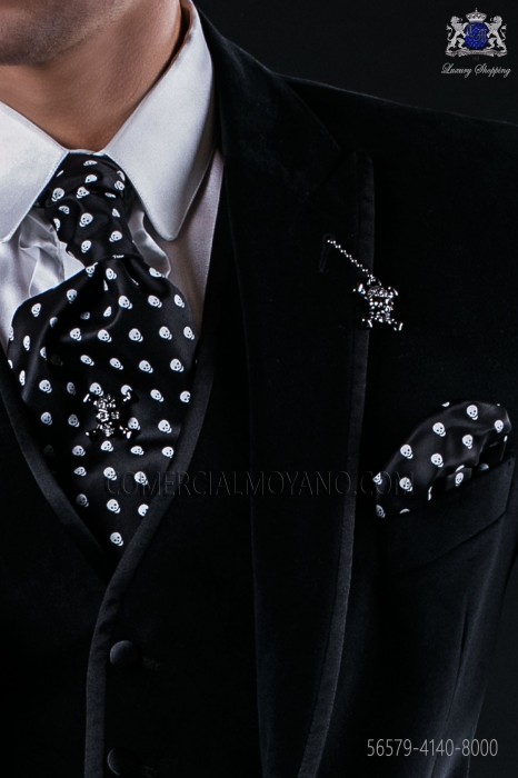 Schwarz mit Schädel Krawatte mit passenden Tasche Platz