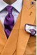 Narrow purple satin tie