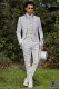 Anzug Barock. Gehrock vintage weißen jacquard Stehkragen mit Strass