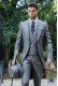 Italian bespoke morning suit wool silk light grey fil-a-fil