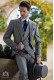 Italian bespoke morning suit wool mix light grey fil-a-fil