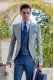 Bespoke Prince of Wales light grey and blue suit