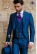 Italian royal blue wool mix mohair alpaca groom suit.