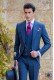 Italian royal blue wool mix Prince of Wales wedding suit.
