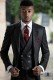 Black Italian suit with red pinstripe