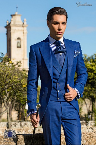 Bespoke Prince of Wales royal blue morning suit 