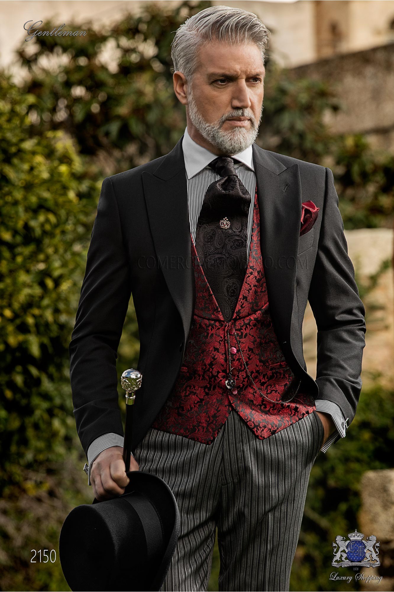 Chaqué clásico negro pura lana con pantalón de etiqueta modelo: 2150 Mario Moyano colección Gentleman