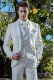Italian bespoke white suit with satin lapels