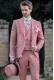Italian short-tailed wedding suit Red Prince of Wales 