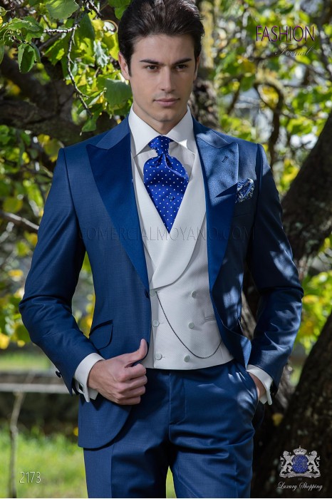 Royal blaue Hochzeitsanzug aus Wollmischung