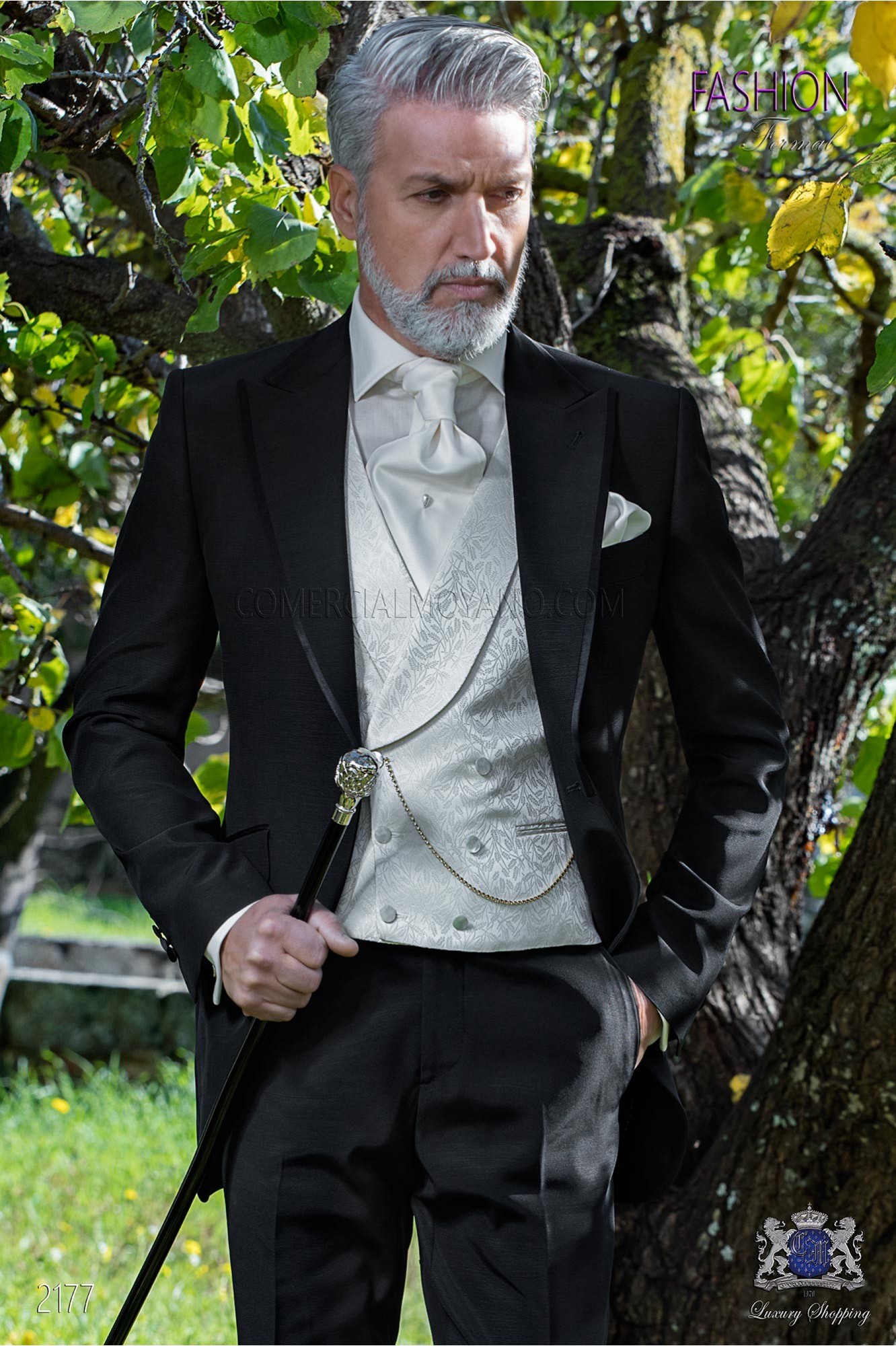 Bespoke black frock coat wedding suit model 2177 Mario Moyano