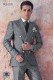 Italian bespoke gray striped linen suit