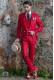 Italienisch Anzug rot aus reiner Leinen