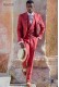 Italian stitched bespoke red pure linen suit