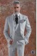 Italian stitched bespoke light gray pure linen suit