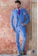 Italienisch Anzug blau aus reiner Leinen