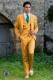 Costume italienne jaune de pur coton avec surpiqûre