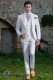 Modern Italian style costume "Slim". White fabric 100% cotton